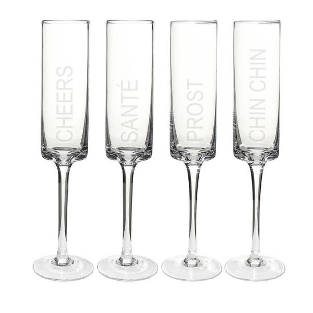 Set of 8 - 8 ounce Contemporary Champagne Flutes